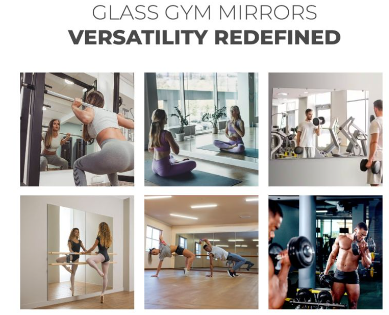 Gym Mirror 48 in. W x 72 in. H 1/4 in. Tempered Glass, Safety-Backed, DYI Installation