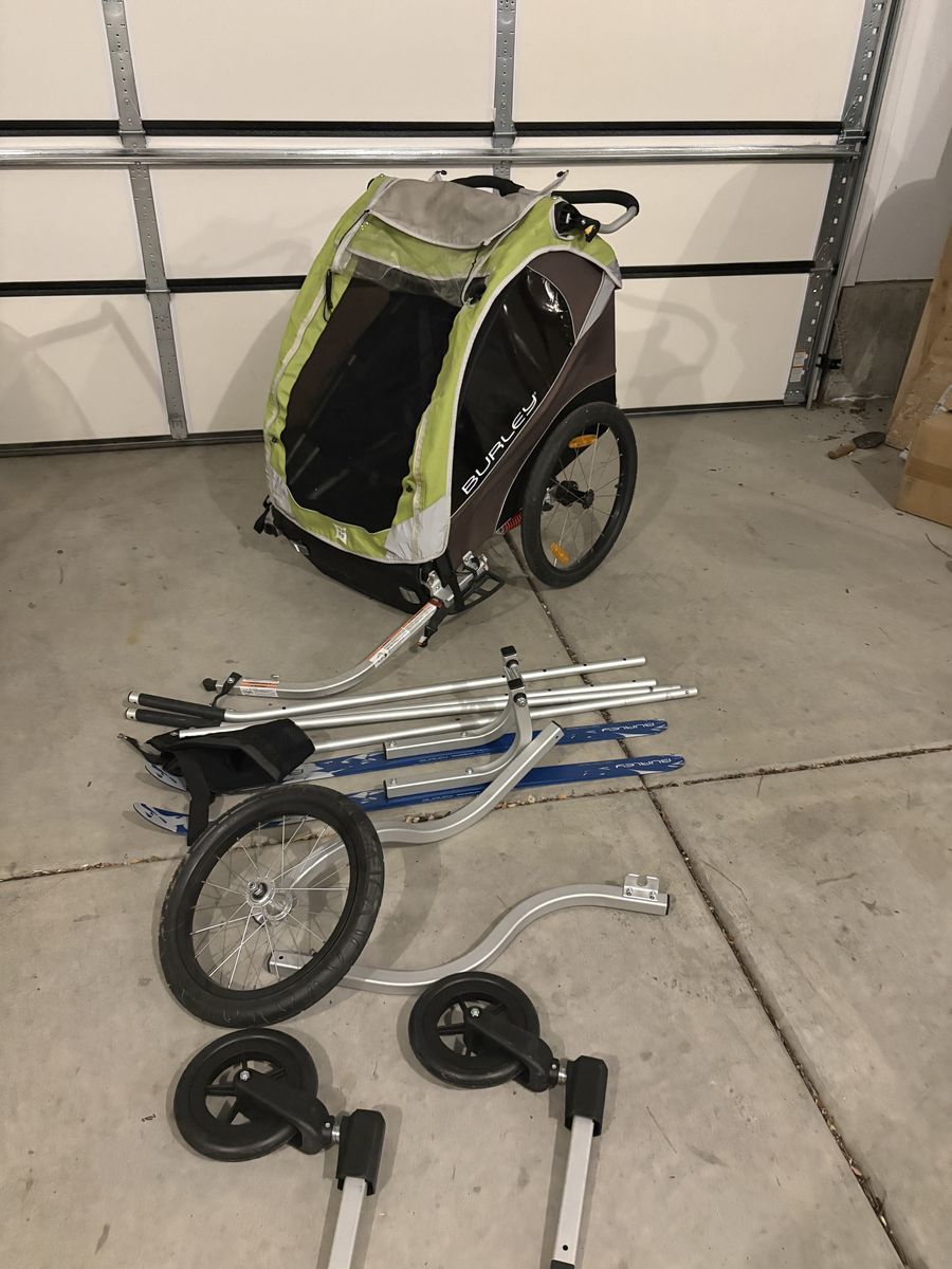 Burley D’Lite Double Child Bike Trailer with Extras