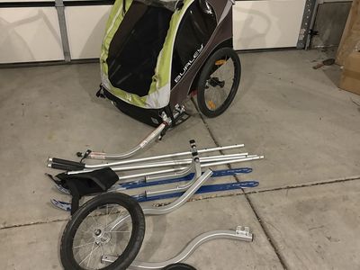 Burley D’Lite Double Child Bike Trailer with Extras