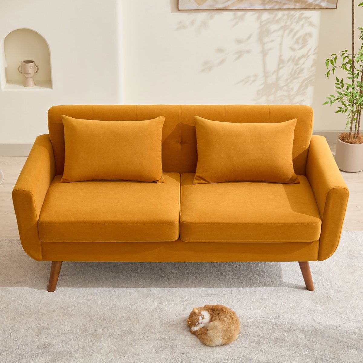 New In Box Jadier 66" Upholstered Loveseat Square Sofa. Damaged. Retails $267