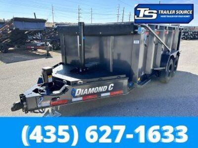 7x14 Diamond C LPT 207 Dump Trailer - 44" Sides - 15.5K GVWR - 14 Ply Tires, Long Arm Tarp
