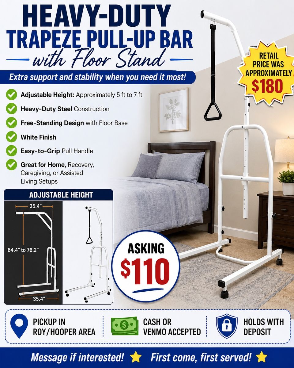 Heavy-Duty Trapeze Pull-Up Bar with Floor Stand