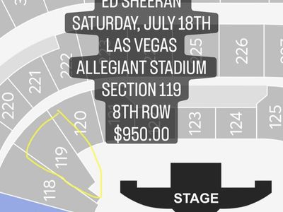 8th ROW NEXT TO THE STAGE ED SHEERAN!!