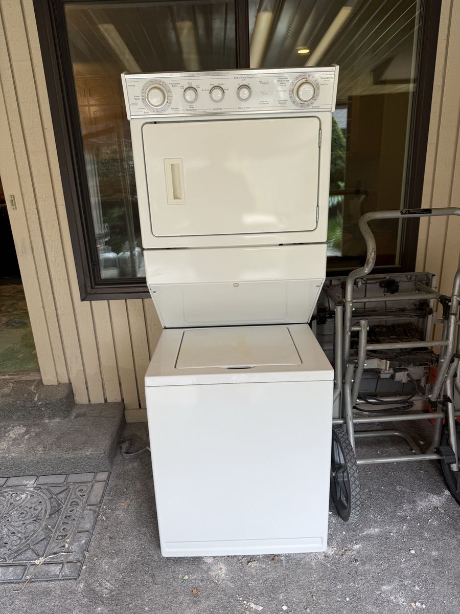 White Stackable Washer & Dryer Combo - Compact Laundry Unit