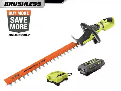 Ryobi 40V HP Brushless 26" Hedge Trimmer with Battery & Charger