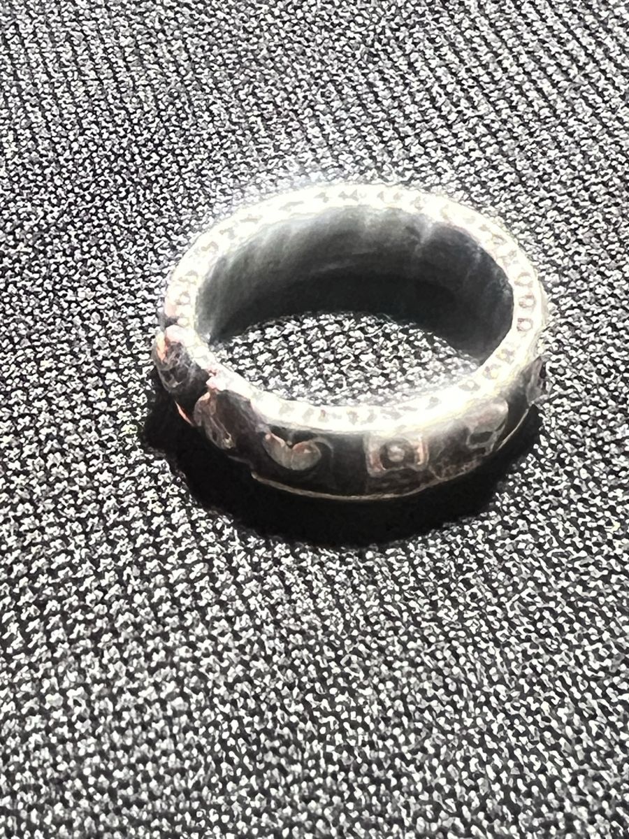 Unique Engraved Stainless Steel Band Ring size8