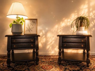 Elegant Black Nightstand Pair