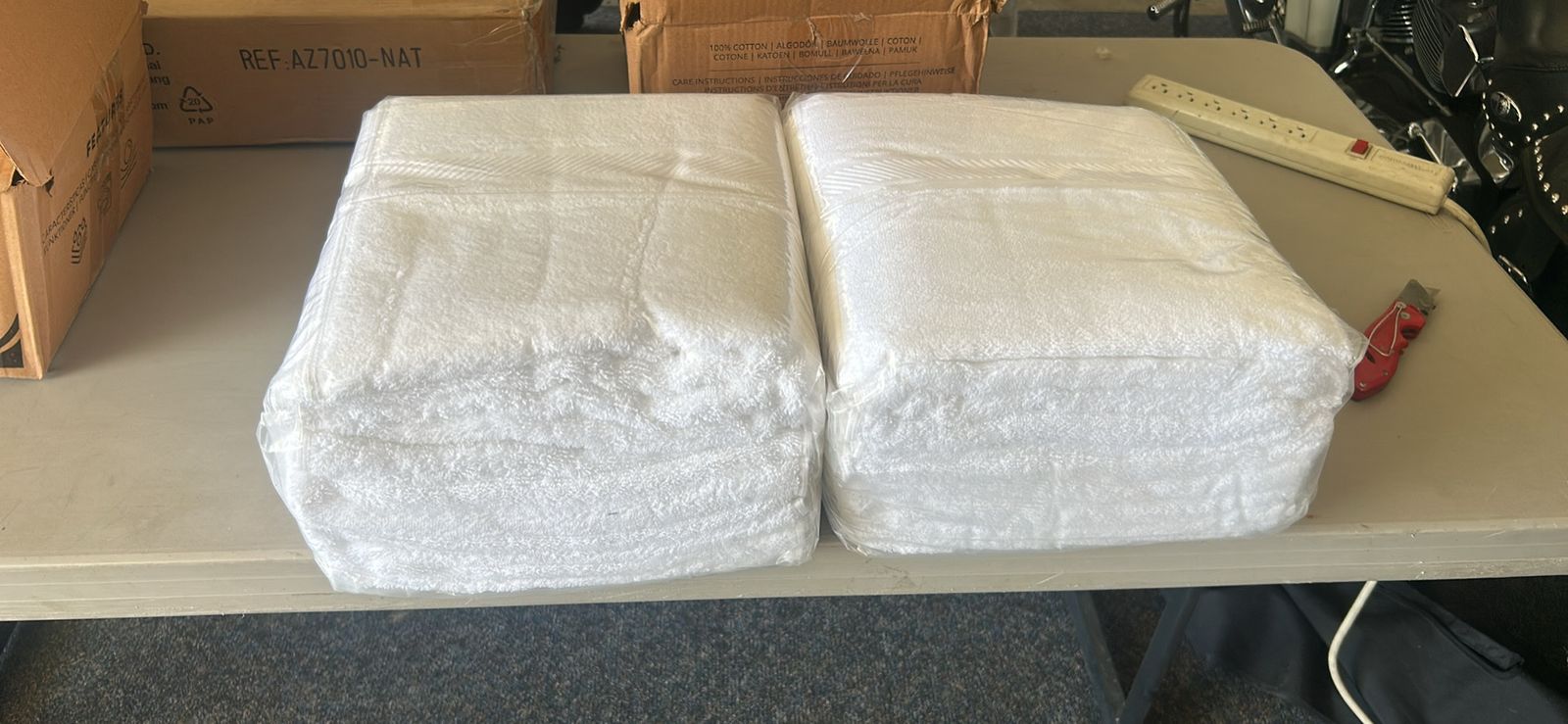 Lot of White 100% Cotton Bath Towels - New in Plastic Packs