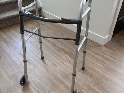 Medline Folding Adult Walker w/Wheels