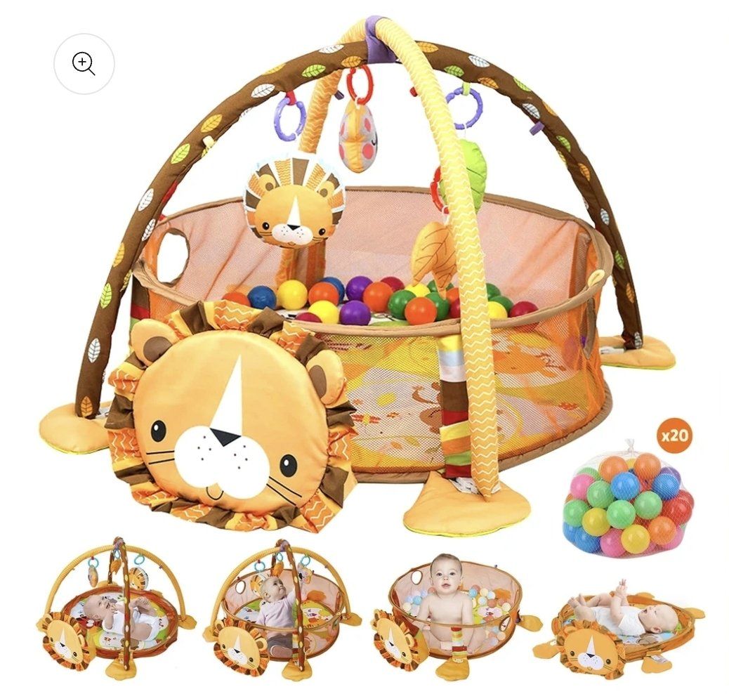 New! 3-in-1 Baby Play Gym Play Activity Mat Lion