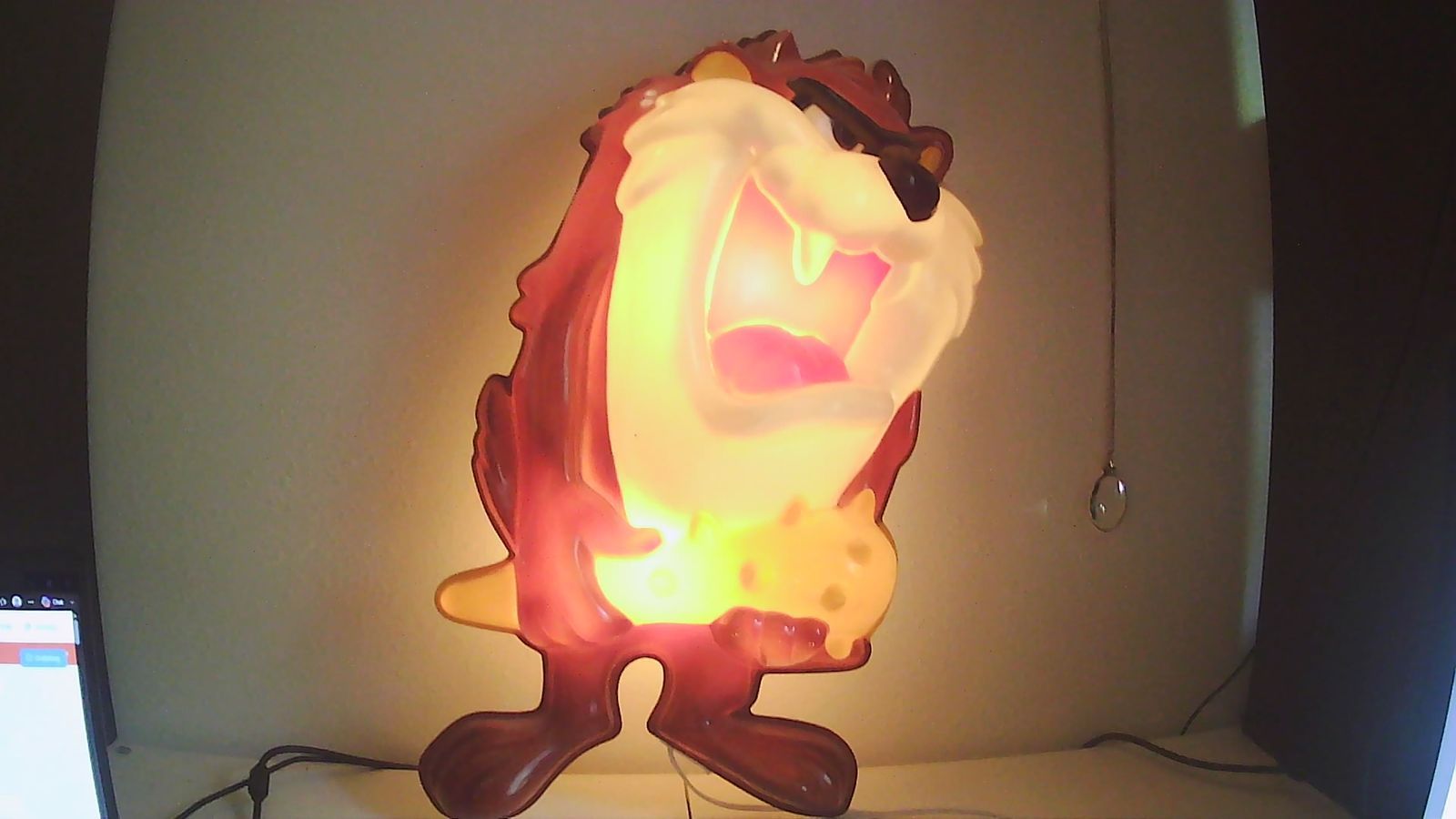 Vintage Highlite Looney Tunes TASMANIAN DEVIL TAZ Blow Mold Wall Lamp 90s Decor