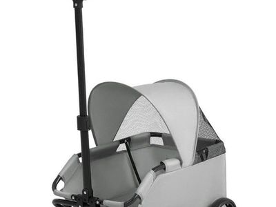 4 Wheels Folding Dog Cart with Sunshine Cover