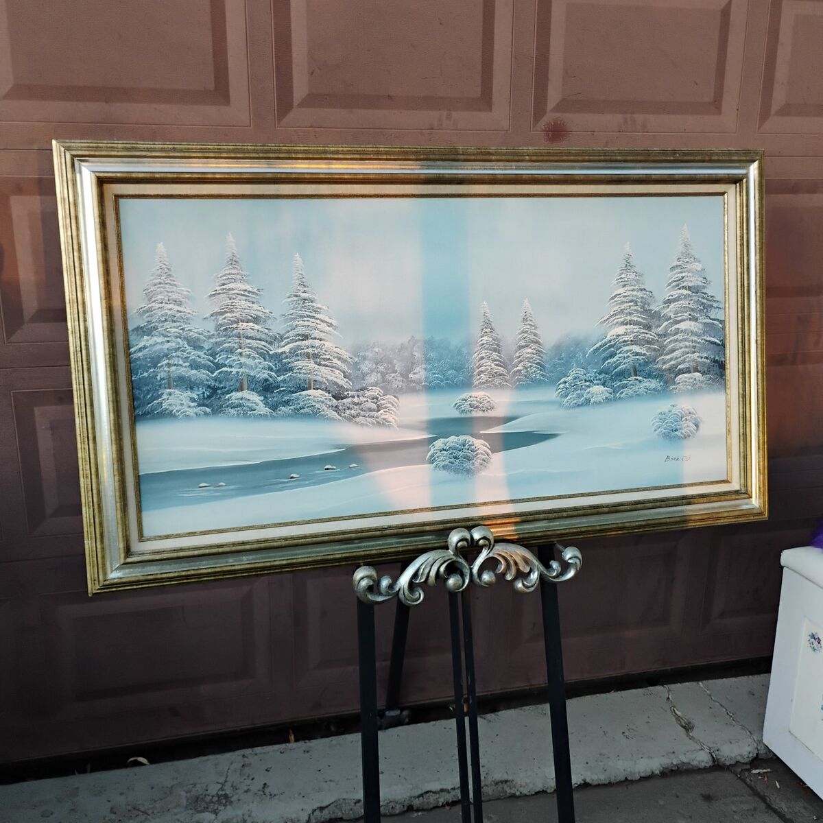 Large Vintage Oil painting By Barrister 1970s