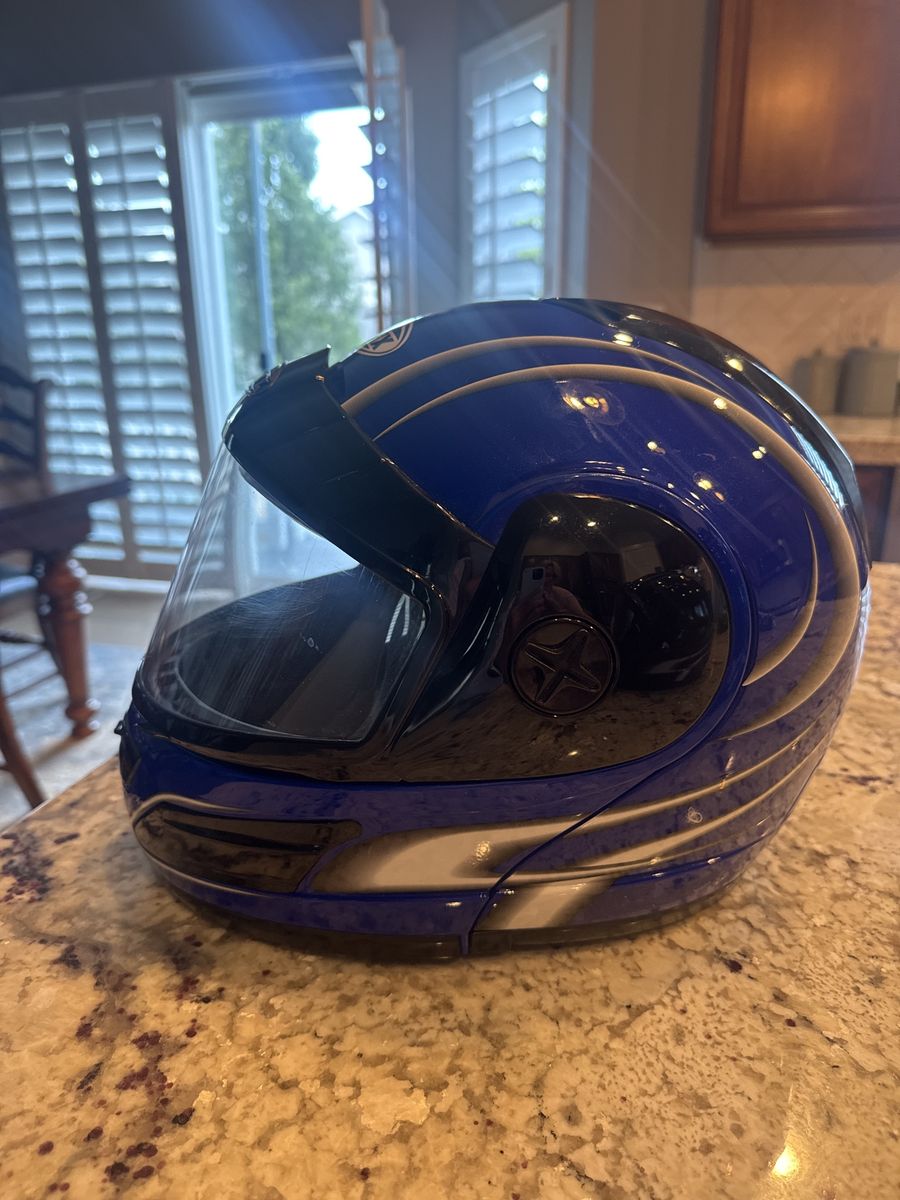 GMax Blue/Silver Snowmobile Helmet - Size XXL - Visor Included