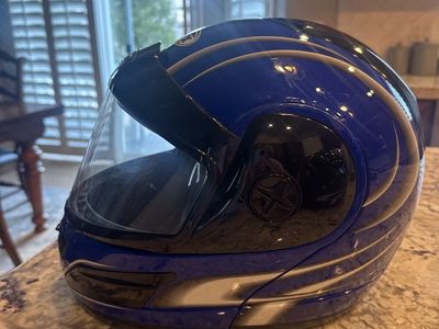 GMax Blue/Silver Snowmobile Helmet - Size XXL - Visor Included