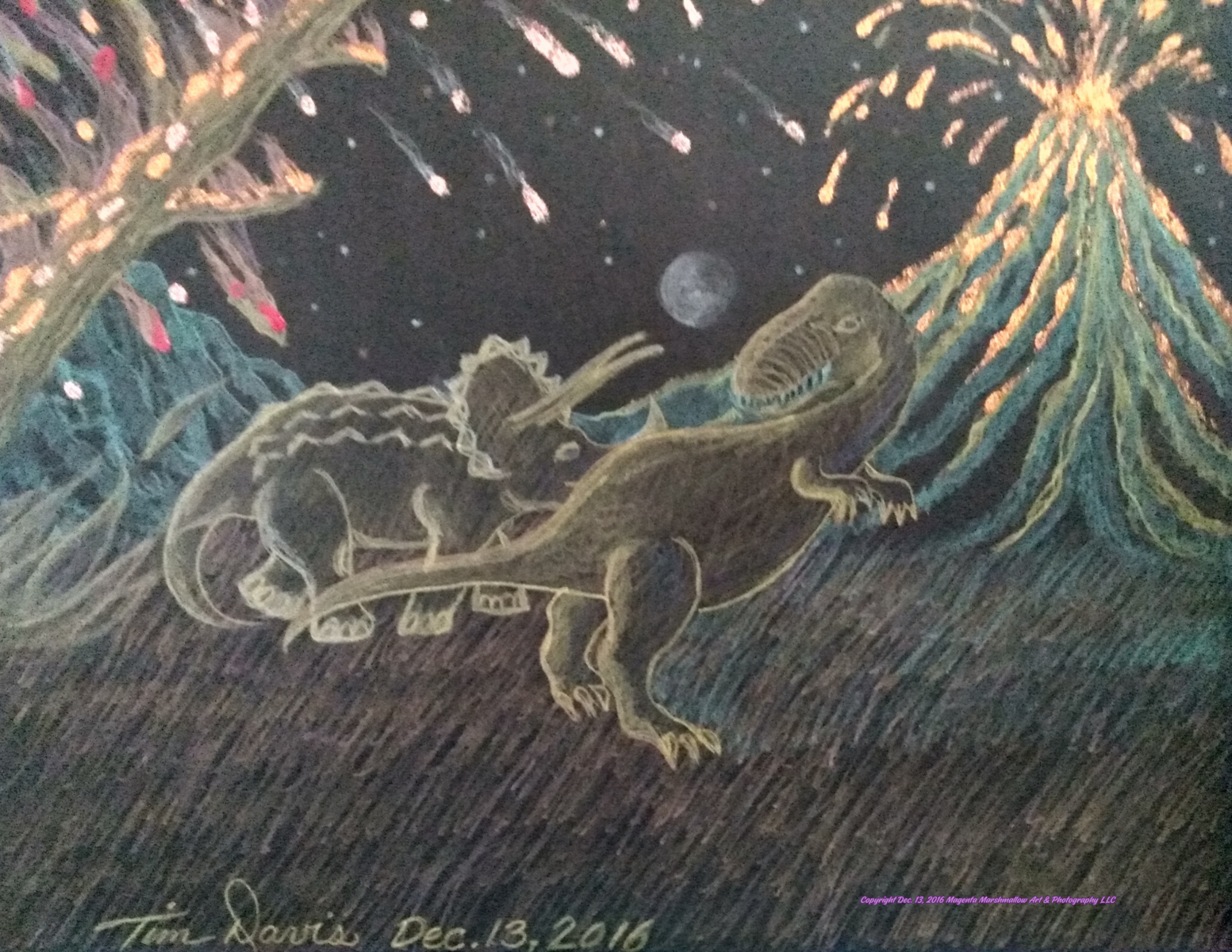 Dinosaurs flee - Fleece Blanket