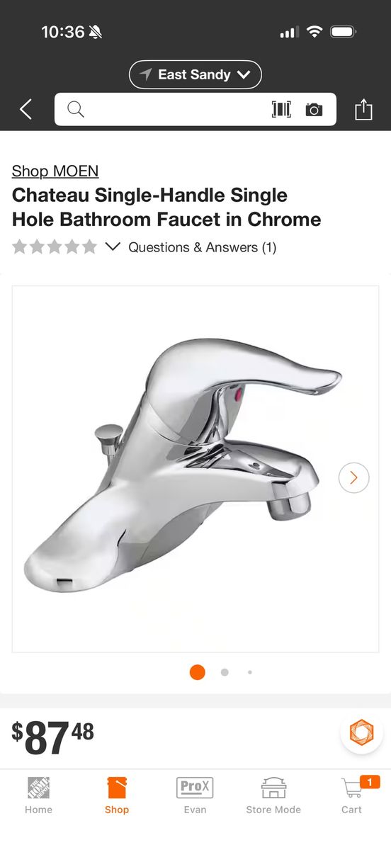 Moen Chateau Single-Handle 3 Hole Bathroom Faucet in Chrome, New in Box