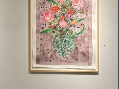 Jeff Sedrel “Cascade 3” Original 2022 Floral Painting 58x45 Framed Contemporary Art