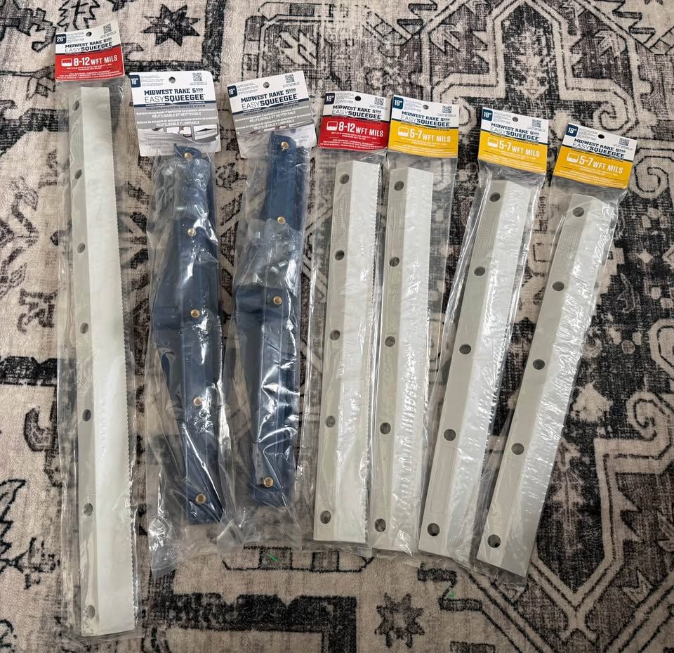 2 Midwest Rake Polymer Squeegee Frame 5 blades