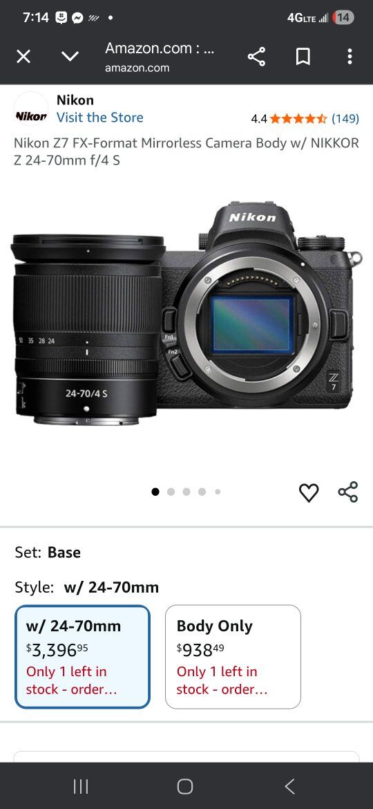 Nikon Z7 FX-Format Mirrorless Camera Body w/ NIKKO