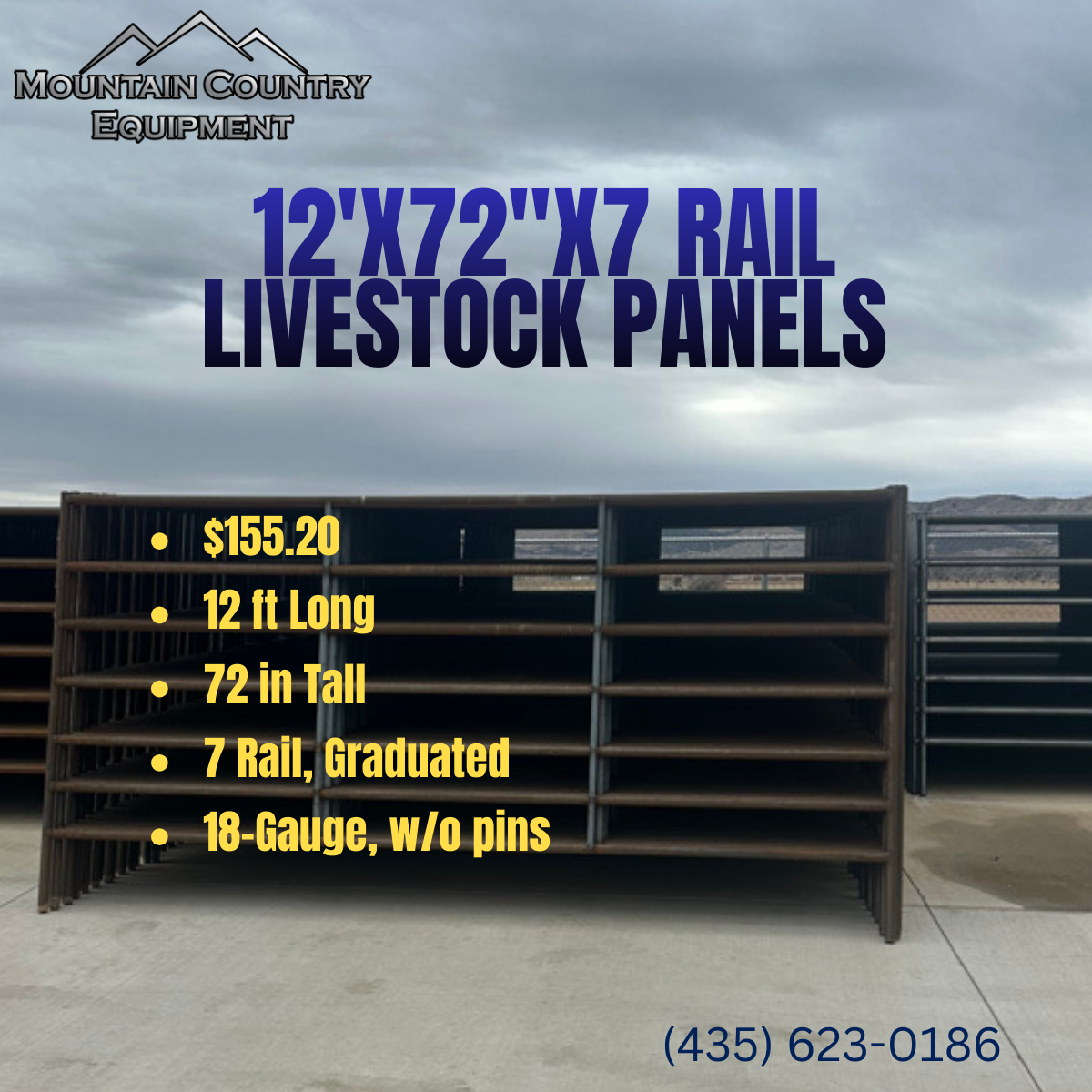 Livestock Panel 12'x72"x7 Rail