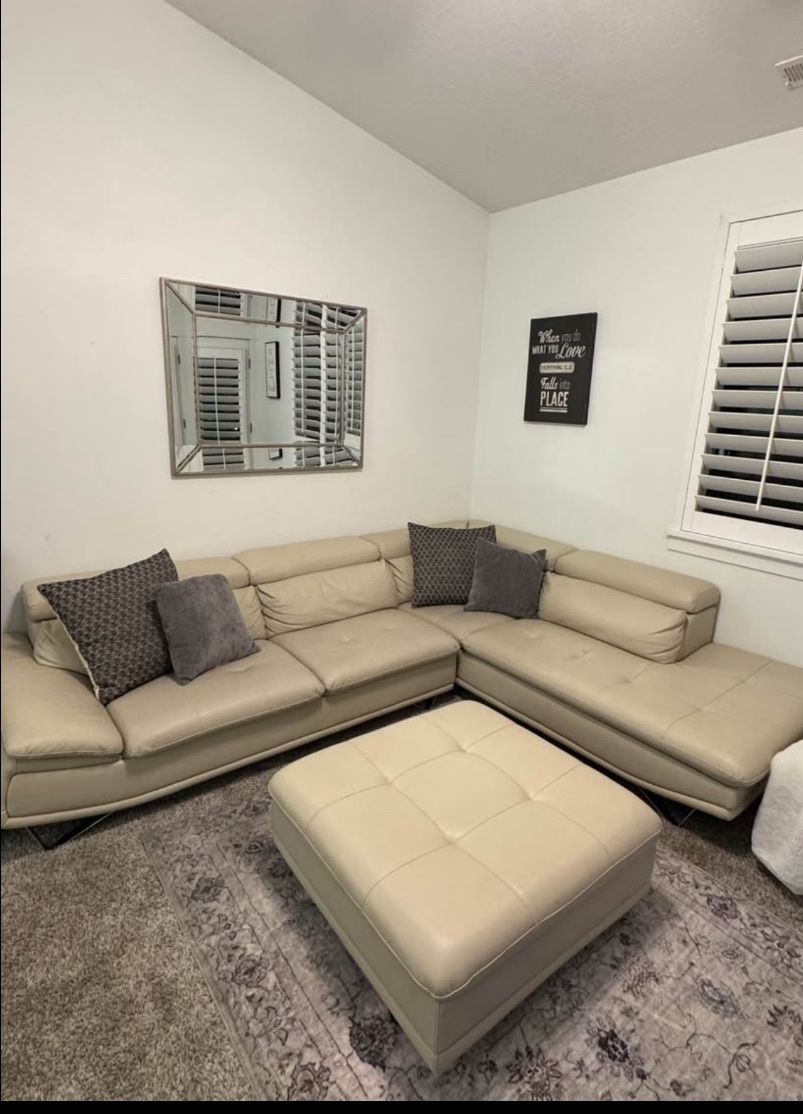 Beautiful leather sectional