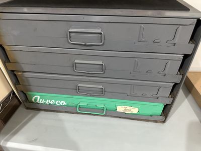 Metal 24 Hole Storage Tray/Cabinet for nuts and bolts.