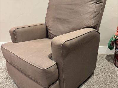 Used Beige Recliner Chair - Comfortable Fabric Reclining/Swivel Armchair