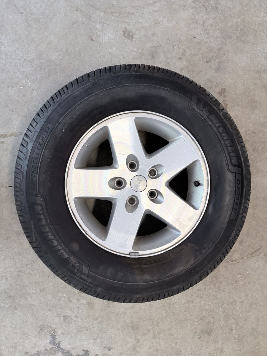 For sale: Set of 5 Original 2011 Jeep Wrangler Sport Rims with Michelin Defender LTX M/S2 Tires