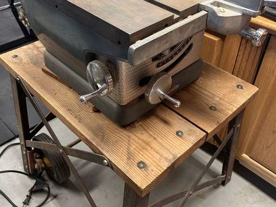 Craftsman Vintage Table Saw with Motor and Wood Stand - Heavy Duty Woodworking Tool
