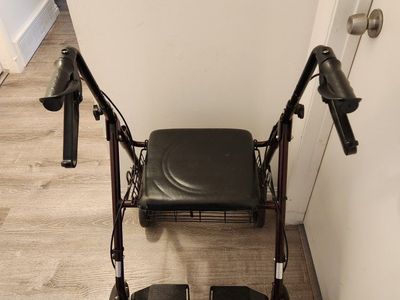 Drive Medical Rollator Walker with Seat, Basket & Footrests - Adult Mobility Aid