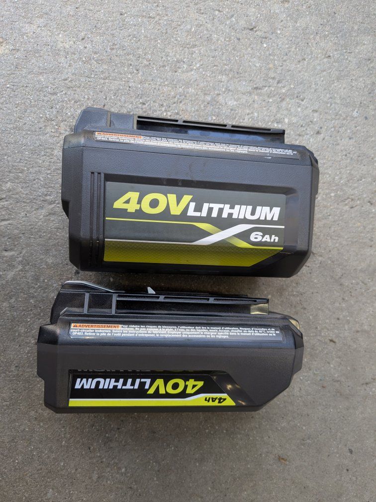 Ryobi 6.0ah 4.0 40v 40 volt battery mower trimmer