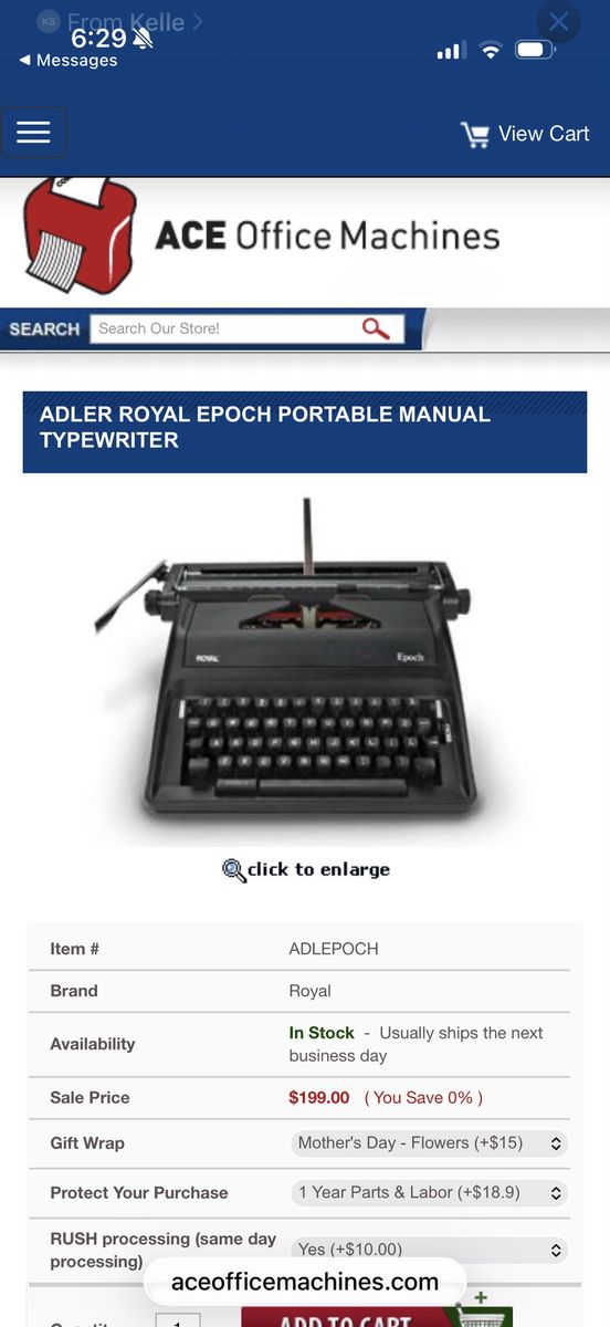 Royal Epoch Portable Manual Typewriter - Classic Black, Full-Size Keyboard, Lightweight ABS Housing