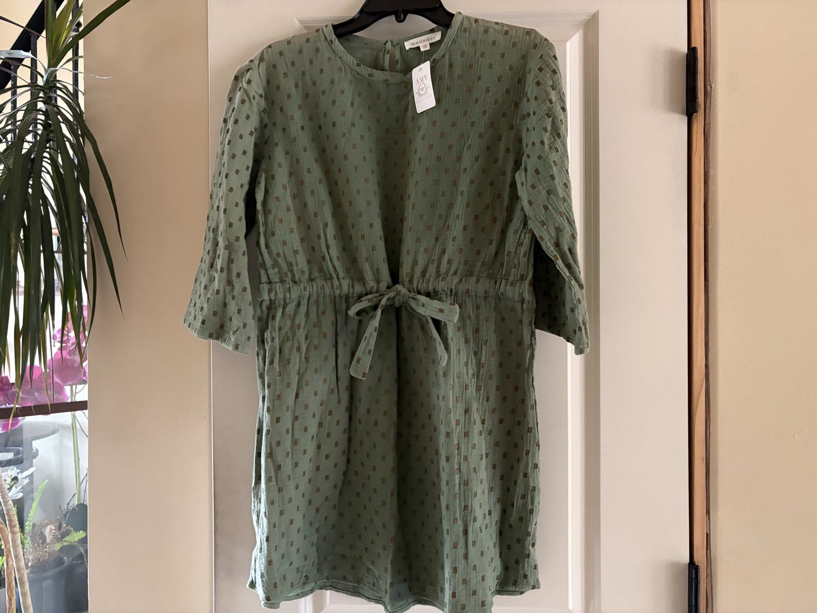 New Green Dress w/ Gold Squares - Sz XS or M