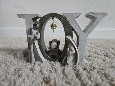 JOY Nativity Tabletop Sign Christmas Decor