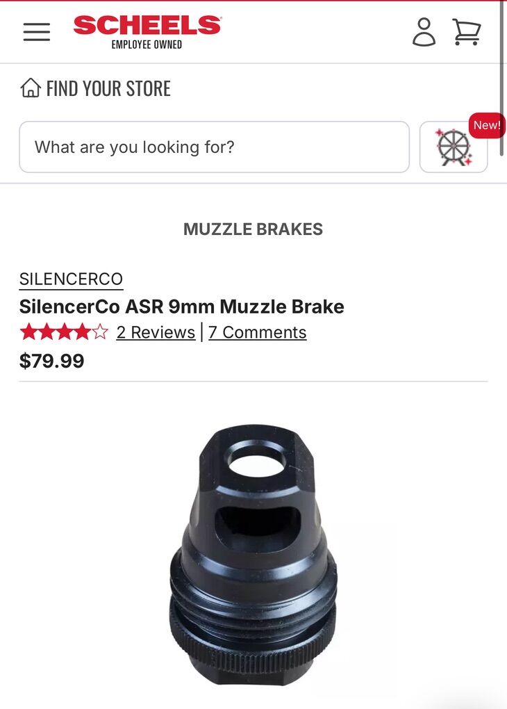 SilencerCo ASR Muzzle Break 1/2-28 (9mm)