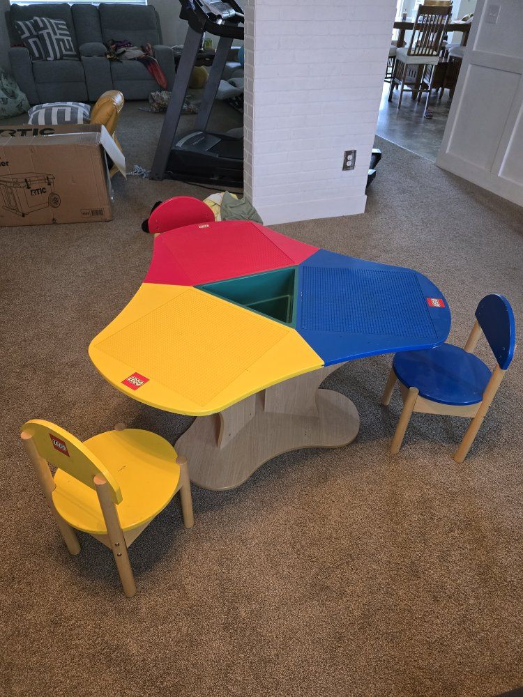 LEGO DUPLO Creative Play Table & 3 Chairs - Multicolor Kids Activity Set w/ Storage Bin