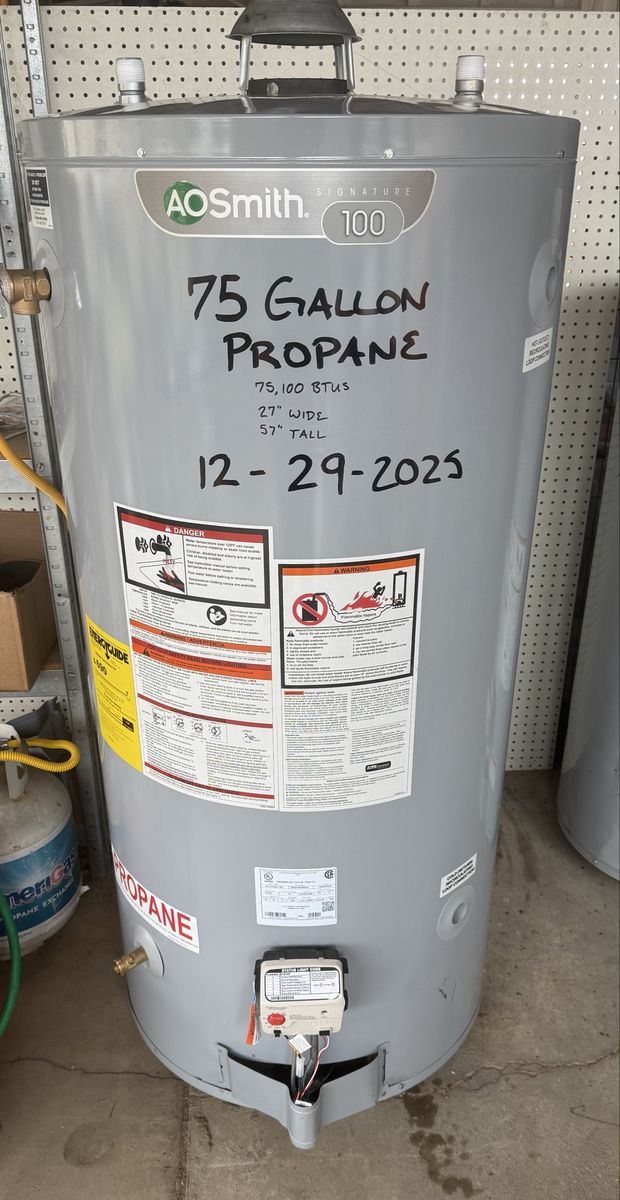 New 75 Gallon PROPANE Water Heater