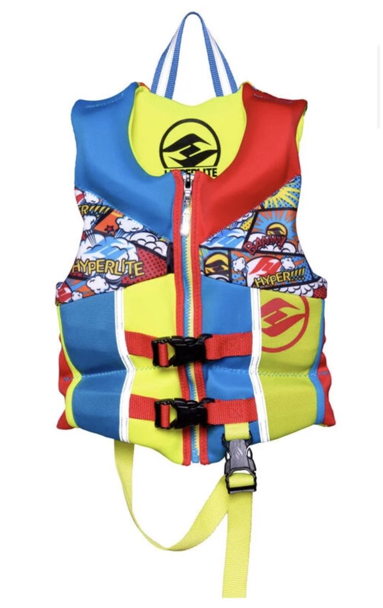 Hyperlite Child Life Vest - Vibrant Comic Book Print, USCG Approved 30-50lbs
