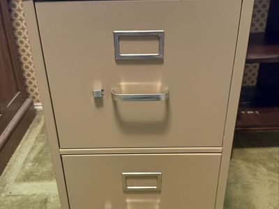 Free - HON 2-Drawer Metal Filing Cabinet - Light Tan, Office Storage
