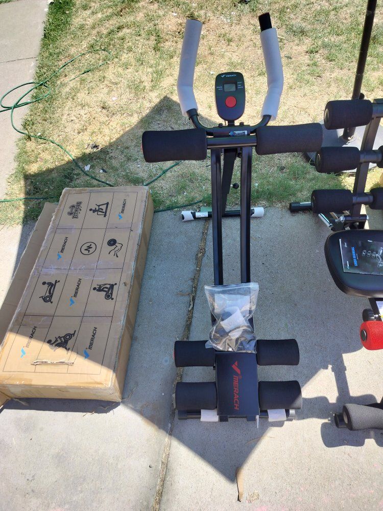 MERACH Abdominal Trainer Core Workout Machine with LCD Monitor - Home Gym Fitness Equipment
