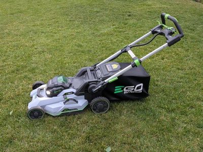 Ego brushless mower and batteries