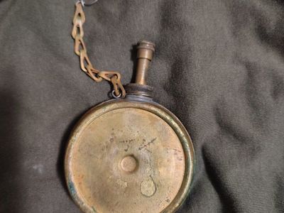 Vintage Brass Oiler Can with Chain - Antique Collector's Item