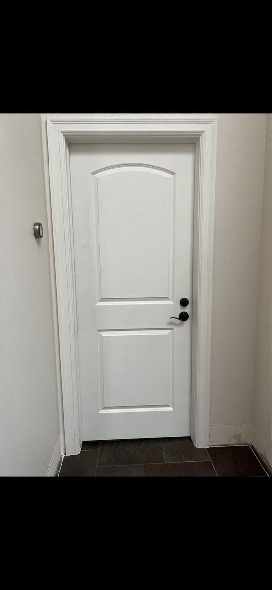15 White Interior Doors w/ Black Handle - Arched Panel Design, Pre-Hung