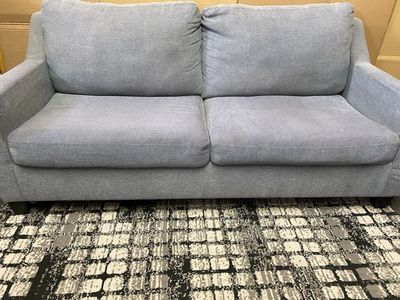 Light Gray Fabric Two-Seater Sofa
