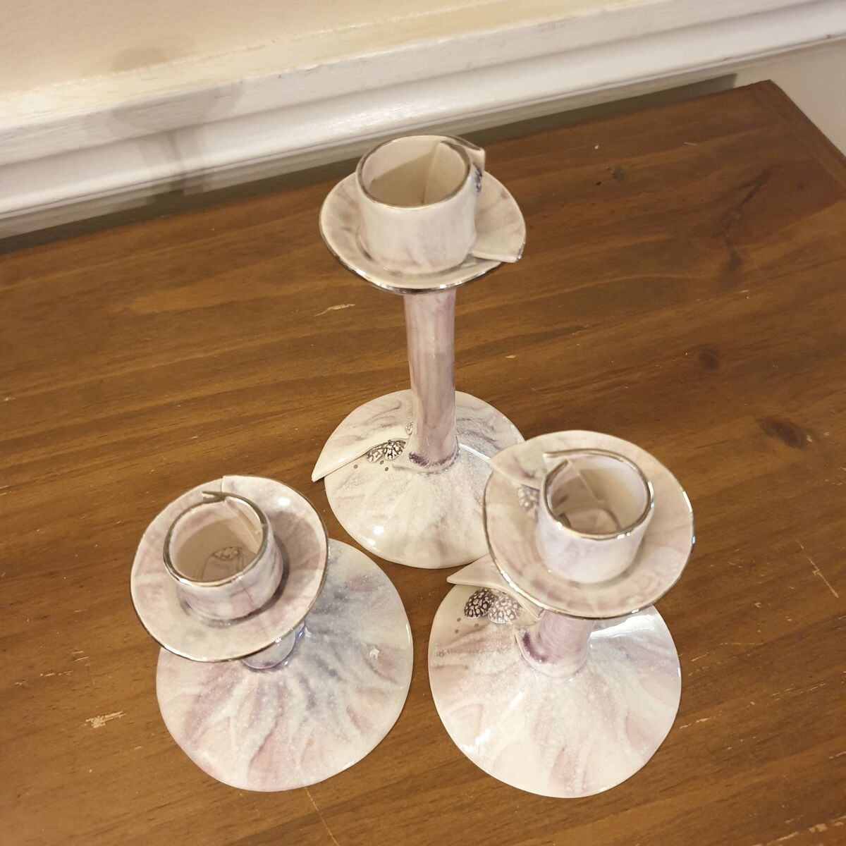 Trio Pink Ceramic Candle Holders