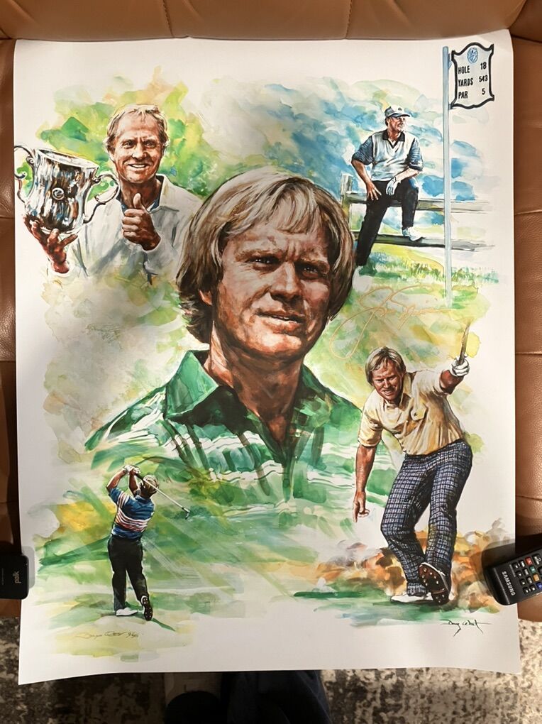 Jack Nicklaus Signed Autographed Print Lithograph