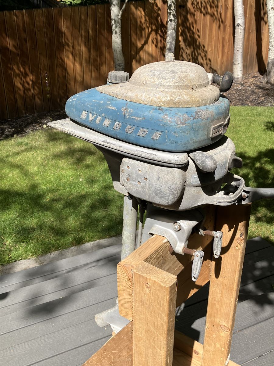1948 Evinrude Zephyr outboard boat motor, 4 cylinder 5.4 horsepower