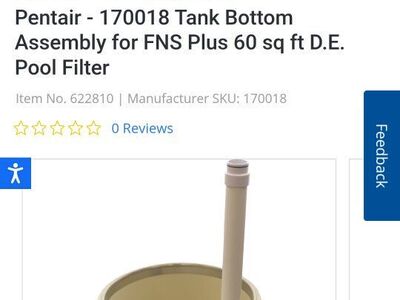 New Pentair 170018 FNS Plus 48 Bottom Tank Tank