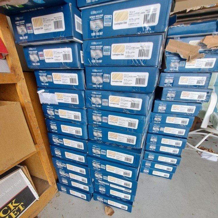 New life proof.   Lovington oak  flooring.  713 sf